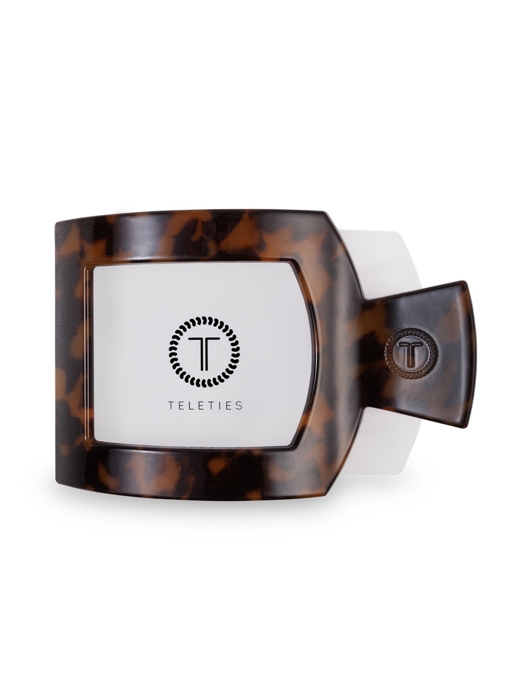 TELETIES - Square Flat Hair Clip | Med. | Tortoise